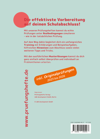 Prüfungsheft MSA und eBBR 2027 Berlin/Brandenburg – Deutsch – Rückseite