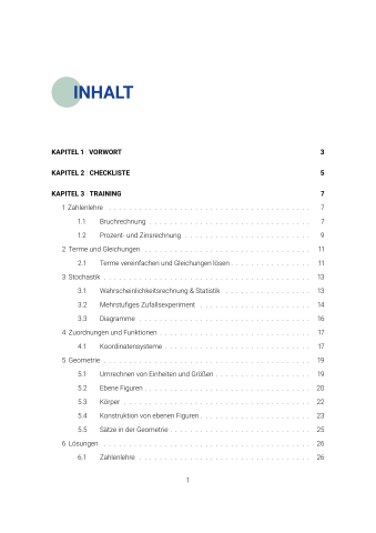 Prüfungsheft Hauptschulabschluss 2027 Hessen – Mathematik - Inhaltsverzeichnis